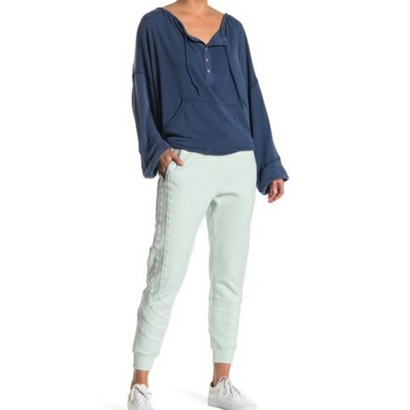 Free People Pants - Free People Far Out Striped Jogger Pants Blue XL